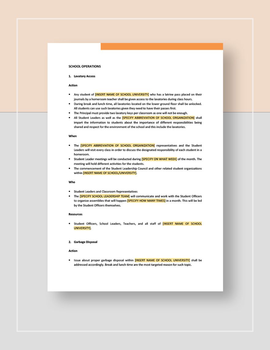 Student Action Plan Template