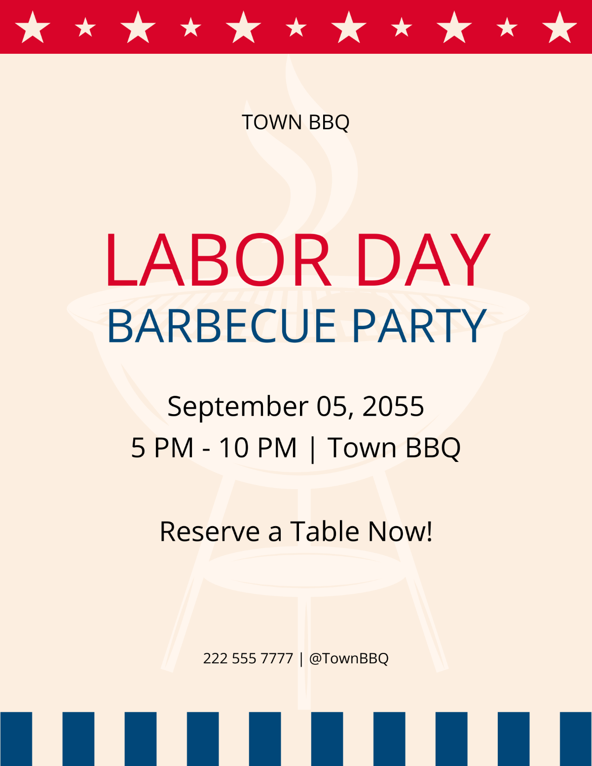 Labor Day Barbecue Party Flyer Template