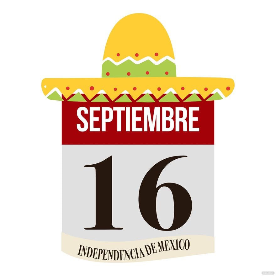 Mexican Independence Day Calendar Vector