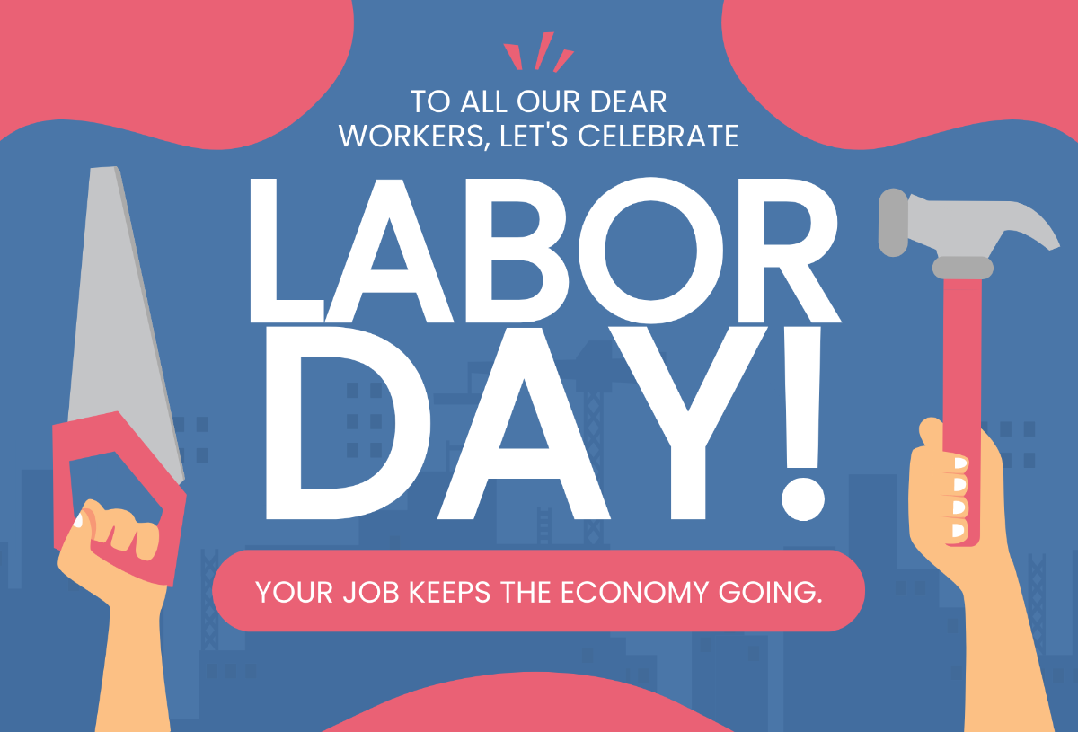 Free Labor Day Celebration Greeting Card Template