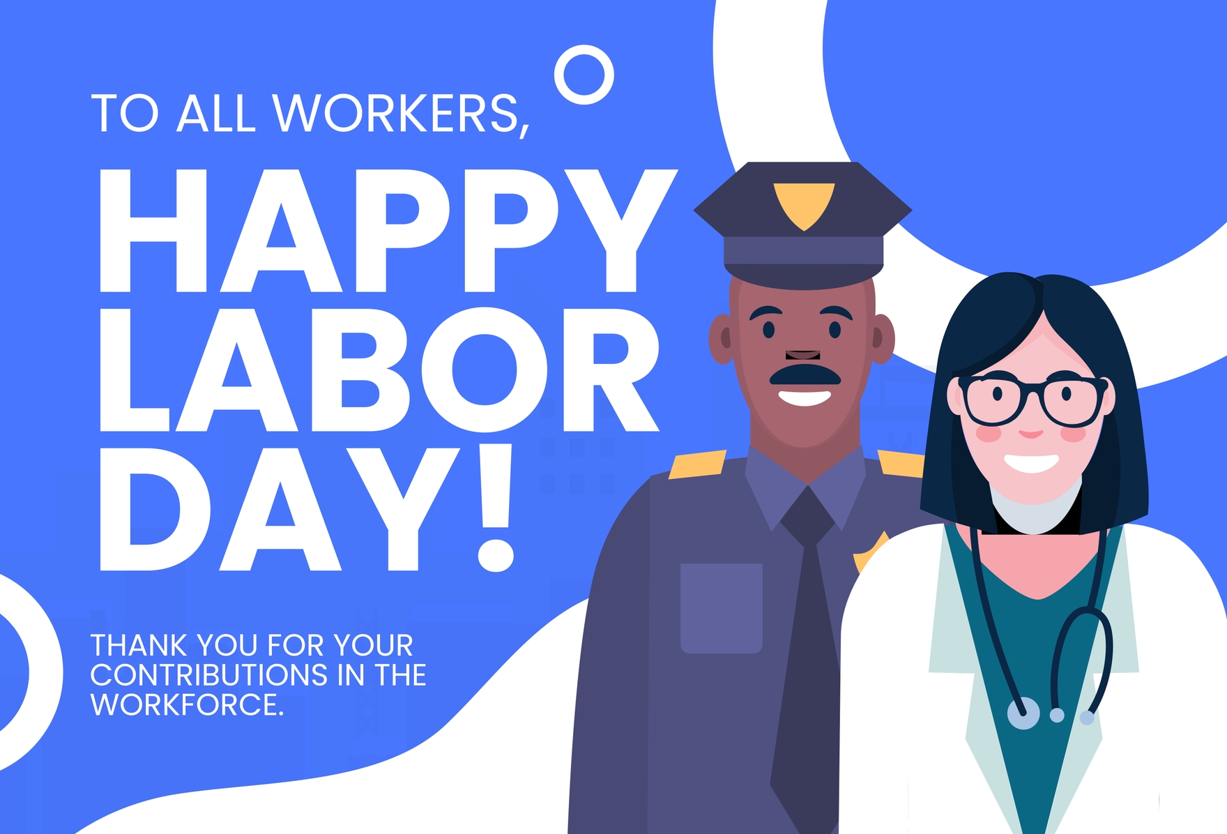 Free Labor Day Greeting Card Design in Word, Illustrator, PSD