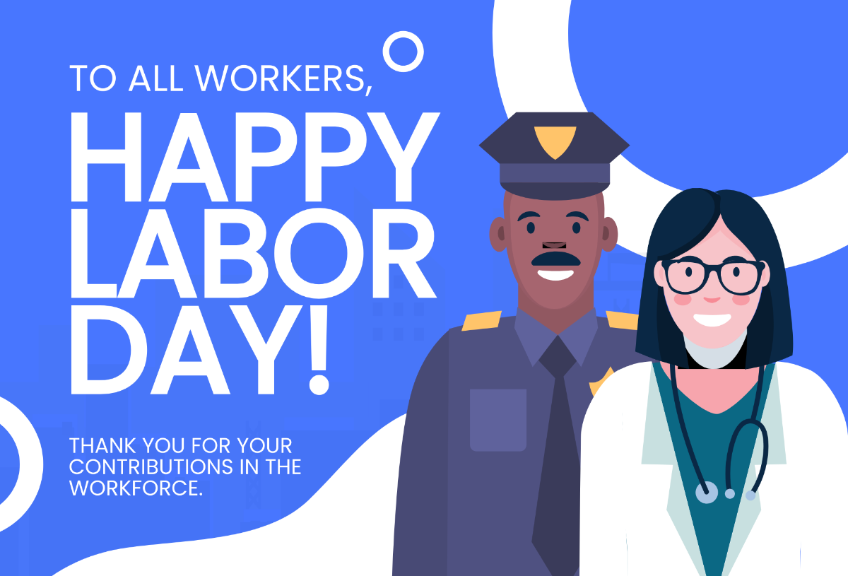 Labor Day Greeting Card Design Template