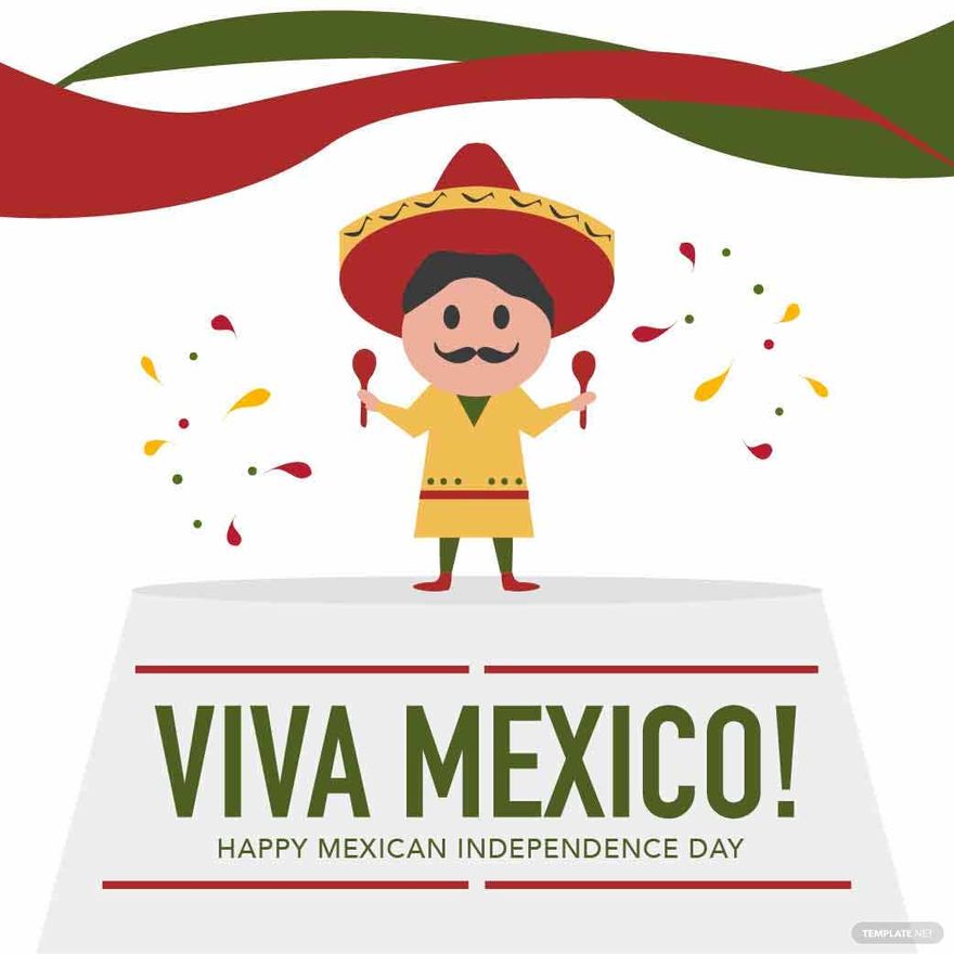 Cartoon Mexican Independence Day Vector - EPS, Illustrator, JPG, PNG