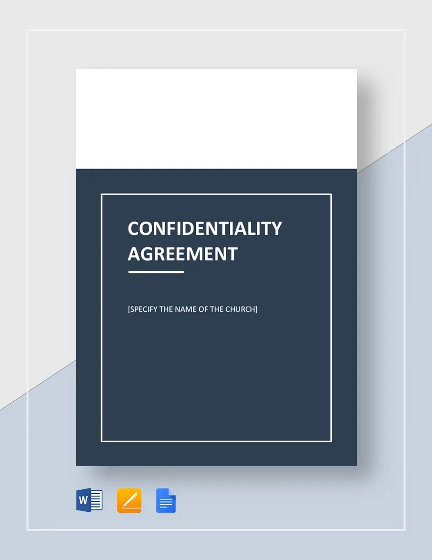 Church Confidentiality Agreement Template