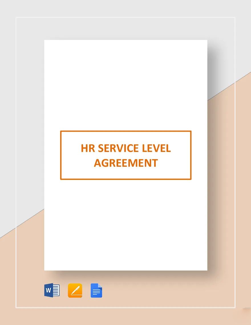 HR Service Level Agreement Template