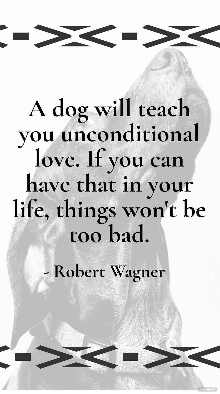 Robert Wagner - A dog will teach you unconditional love. If you can have that in your life, things won't be too bad.