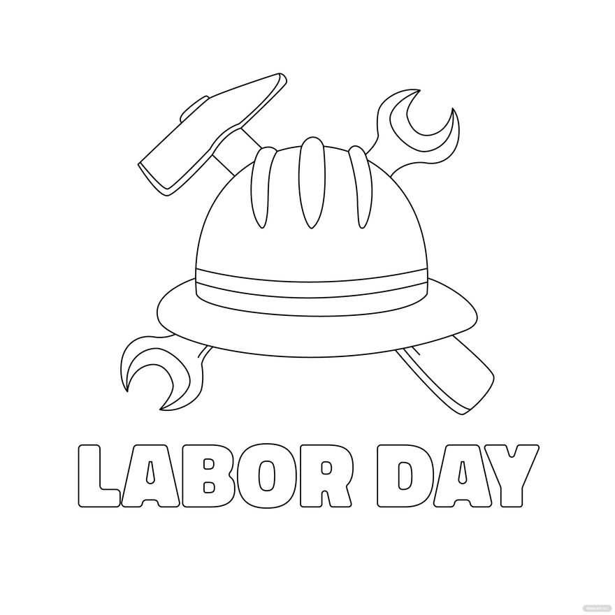 Labor Day Illustration Drawing In PSD Illustrator SVG JPG EPS PNG 