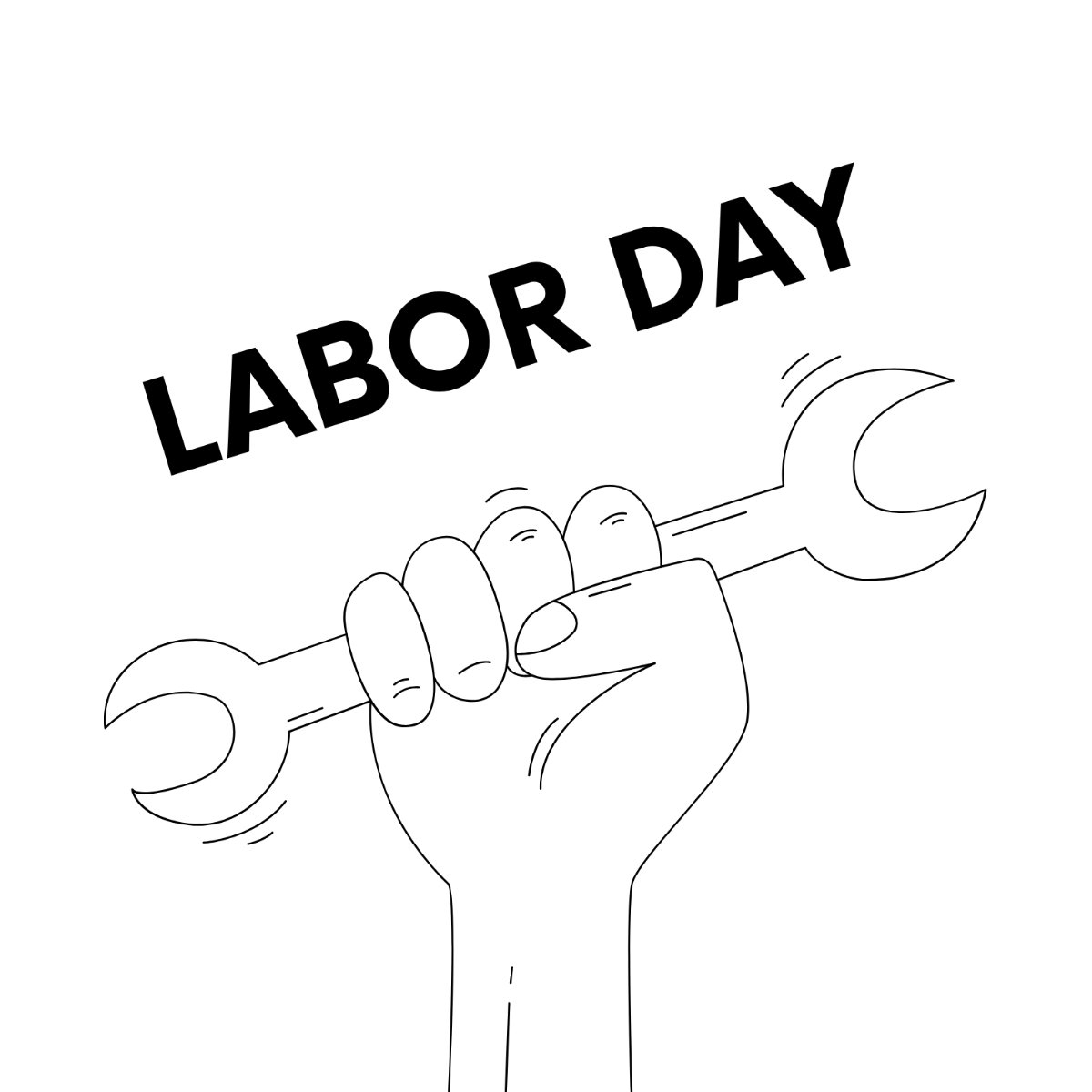 Free Labor Day Sign Drawing Template