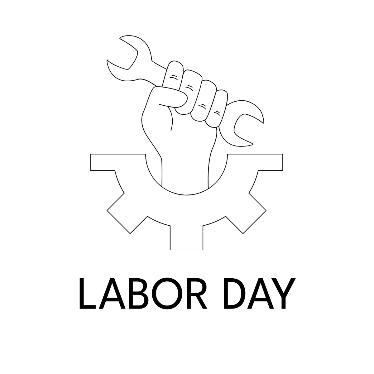 Labor Day Symbol Drawing Template