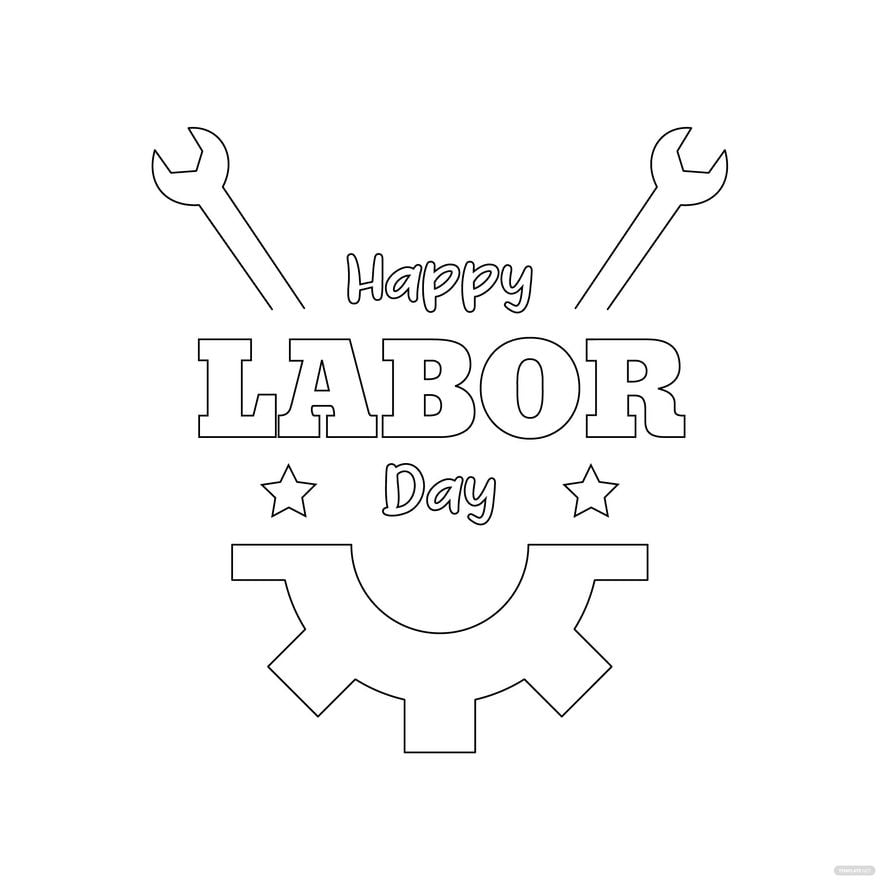 Labor Day Logo Drawing in Illustrator, PSD, EPS, SVG, JPG, PNG