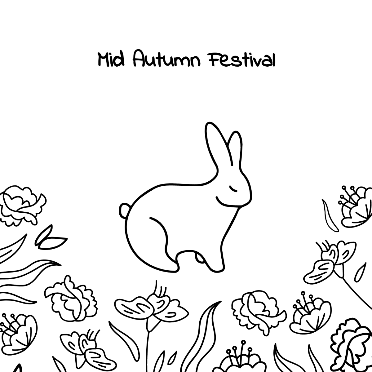 Mid-Autumn Festival Sketch Vector Template