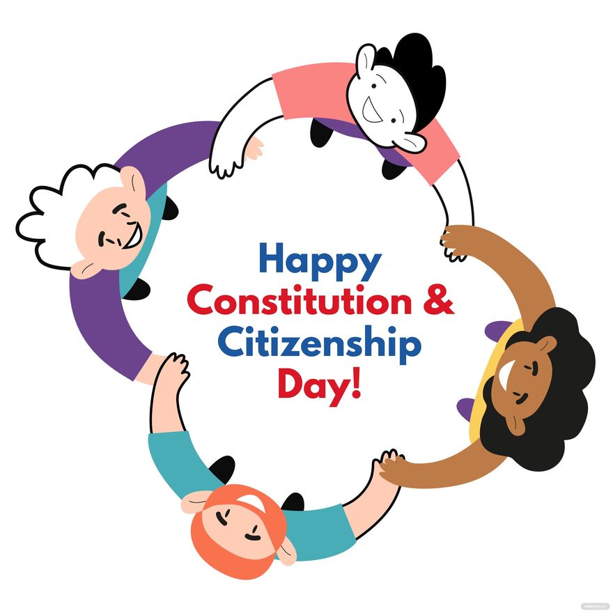 Cartoon Constitution and Citizenship Day Vector