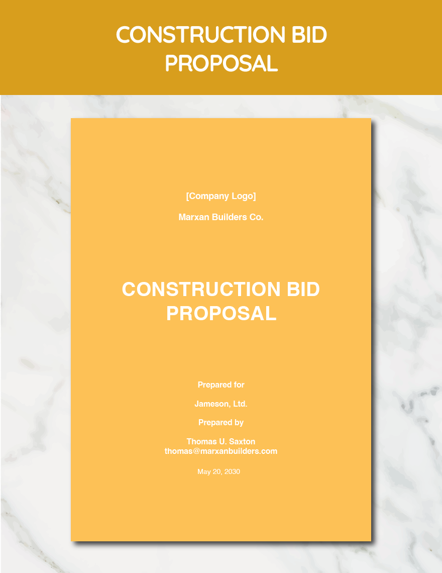 Construction Bid Proposal Template