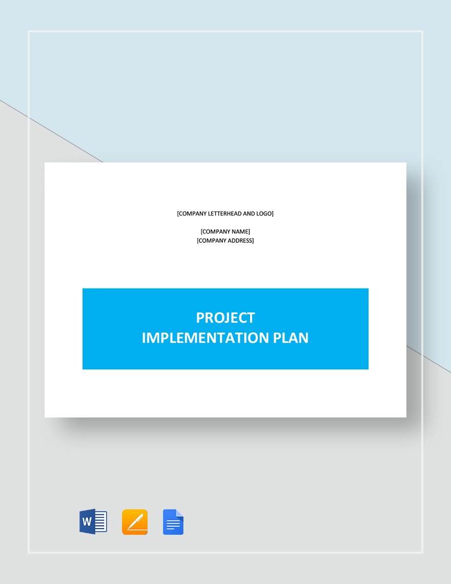 Project Implementation Plan Template in Word, Google Docs, Apple Pages