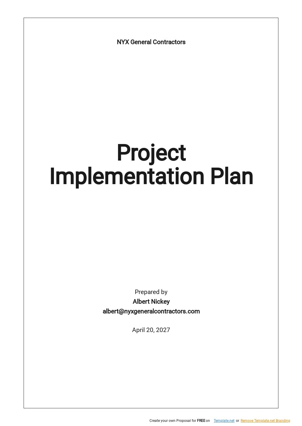 Implementation Plan Speed Up Project Planning With An Implementation