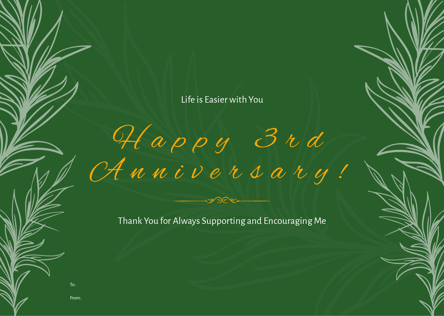 Blank Anniversary Greeting Card Template in Word, Google Docs, PDF, Illustrator, PSD, Apple Pages, Publisher