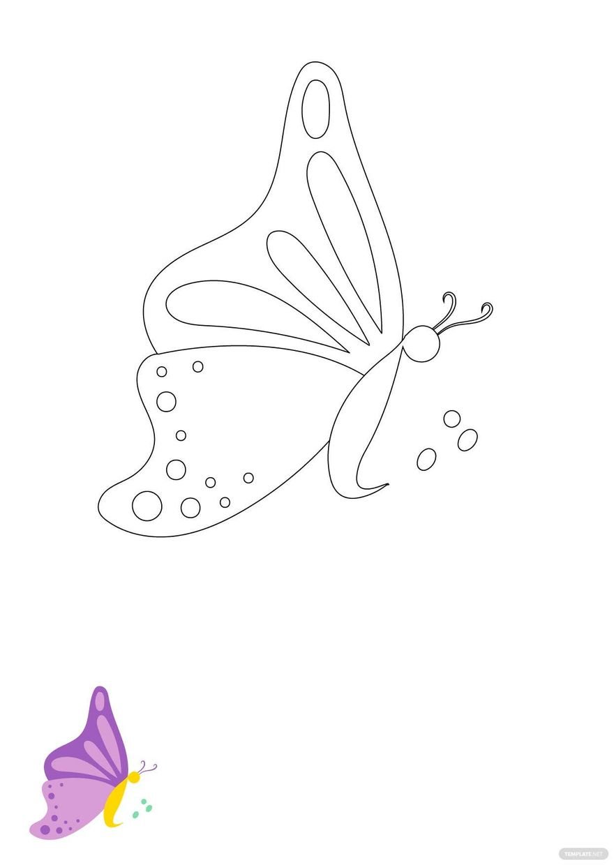 Cute Butterfly Coloring Pages in PDF