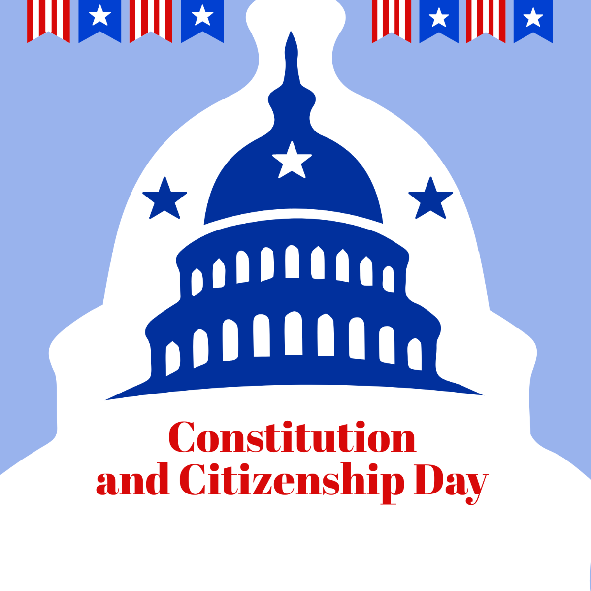 Free Constitution and Citizenship Day Illustration Template