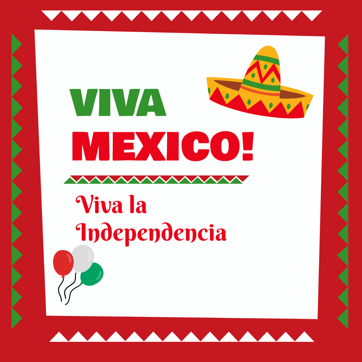 Mexican Independence Day Drawing Vector Template