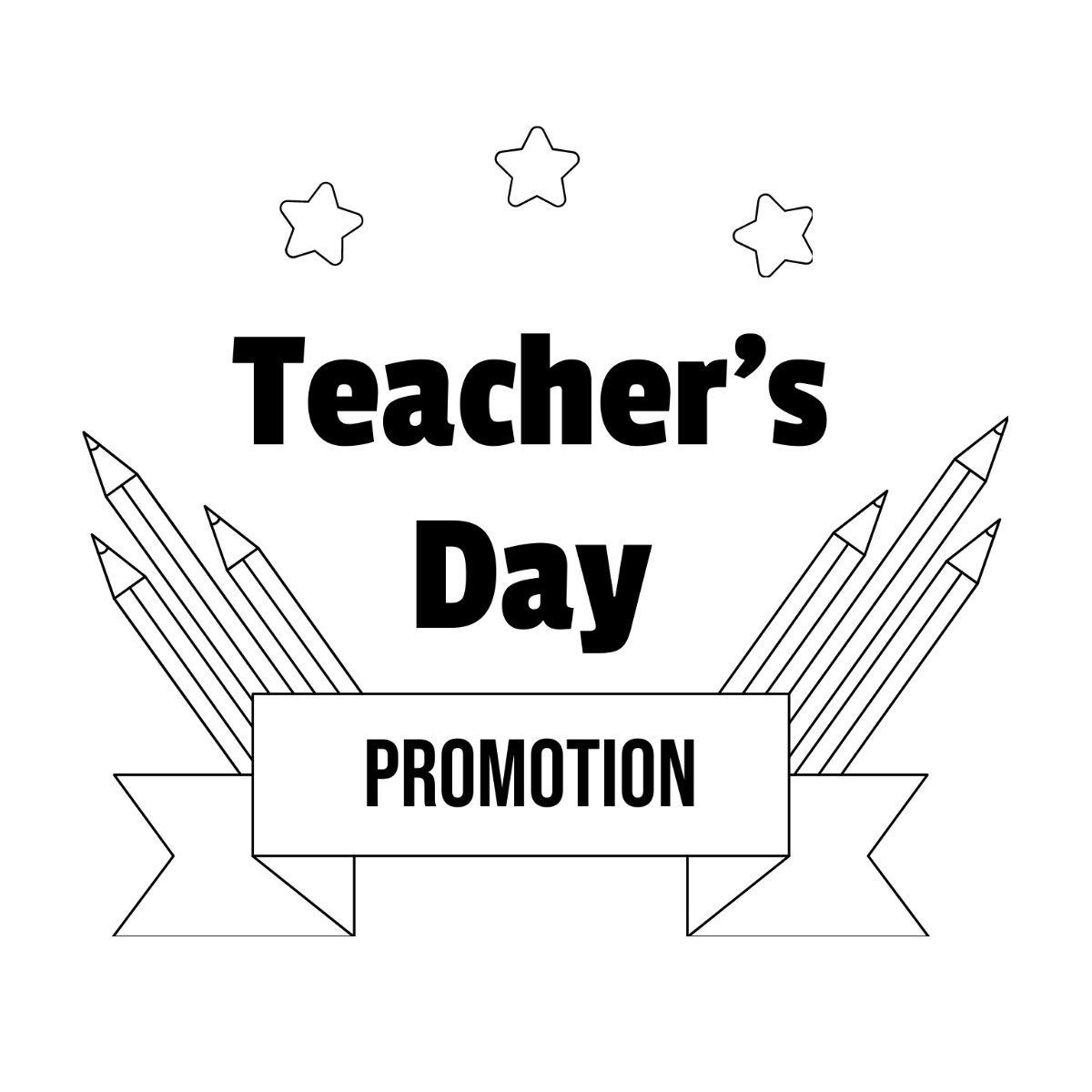 Teachers Day Promotion Drawing Template