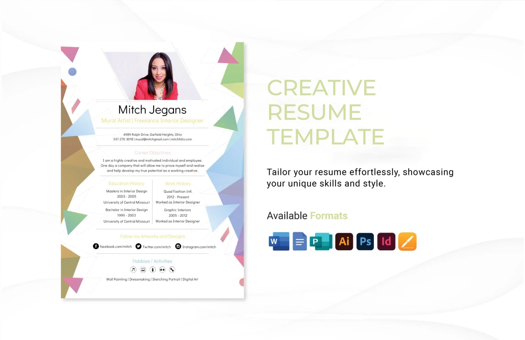 Creative Resume Template in Word, Illustrator, PSD, Apple Pages, Publisher, InDesign