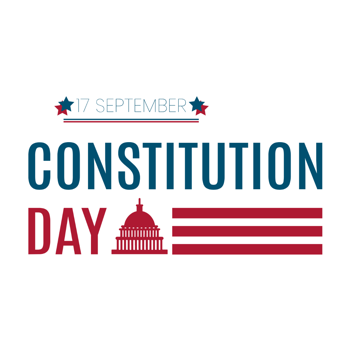Constitution and Citizenship Day Clip Art Template