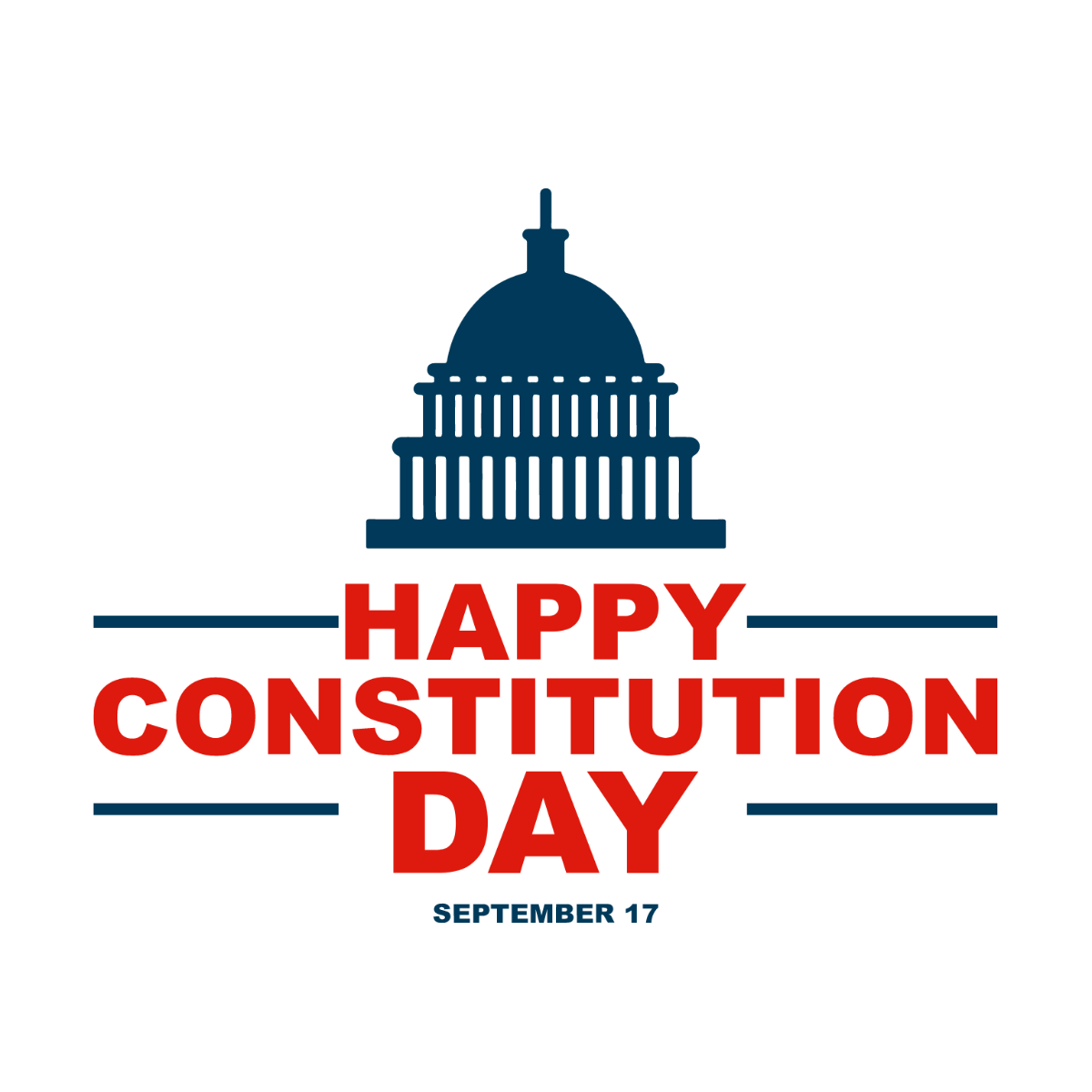Constitution and Citizenship Day Outline Clip Art Template
