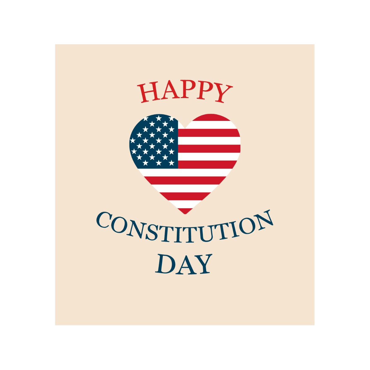 Constitution and Citizenship Day Card Clip Art Template