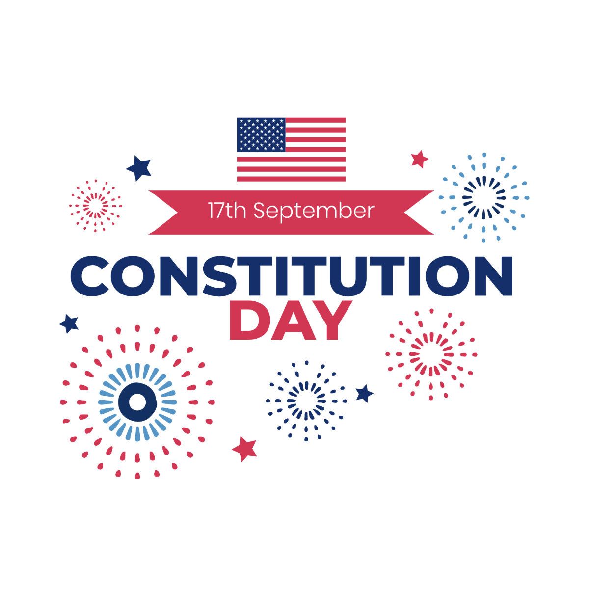 Constitution and Citizenship Day Celebration Clip Art Template