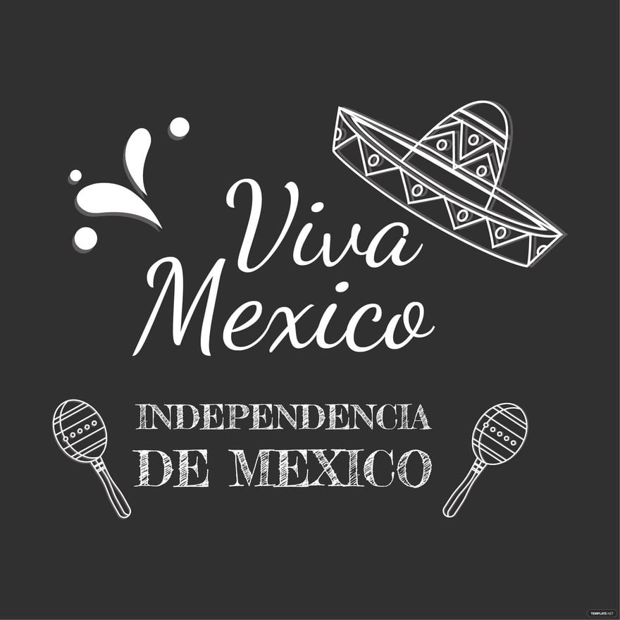 Free Happy Mexican Independence Day Chalkboard Clip Art in Illustrator, PSD, EPS, SVG, JPG, PNG