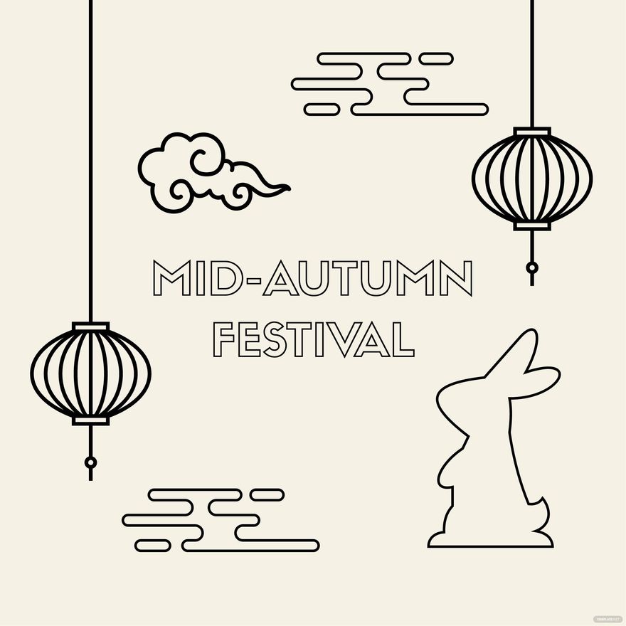Free Mid-Autumn Festival Outline Clip Art