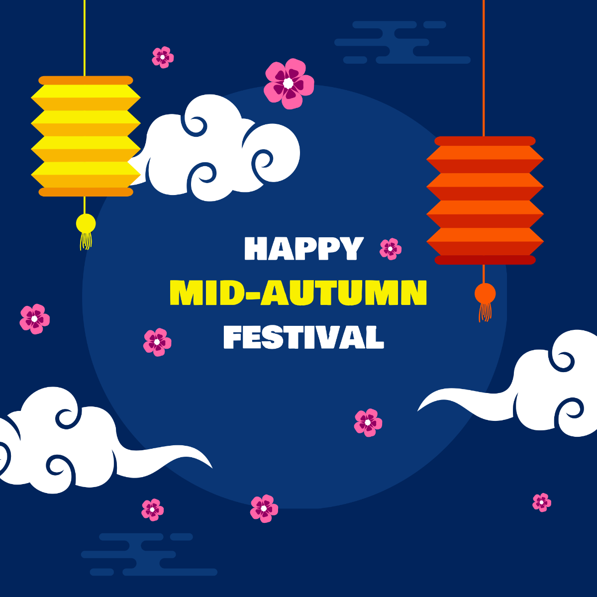 Mid-Autumn Festival Celebration Clip Art Template