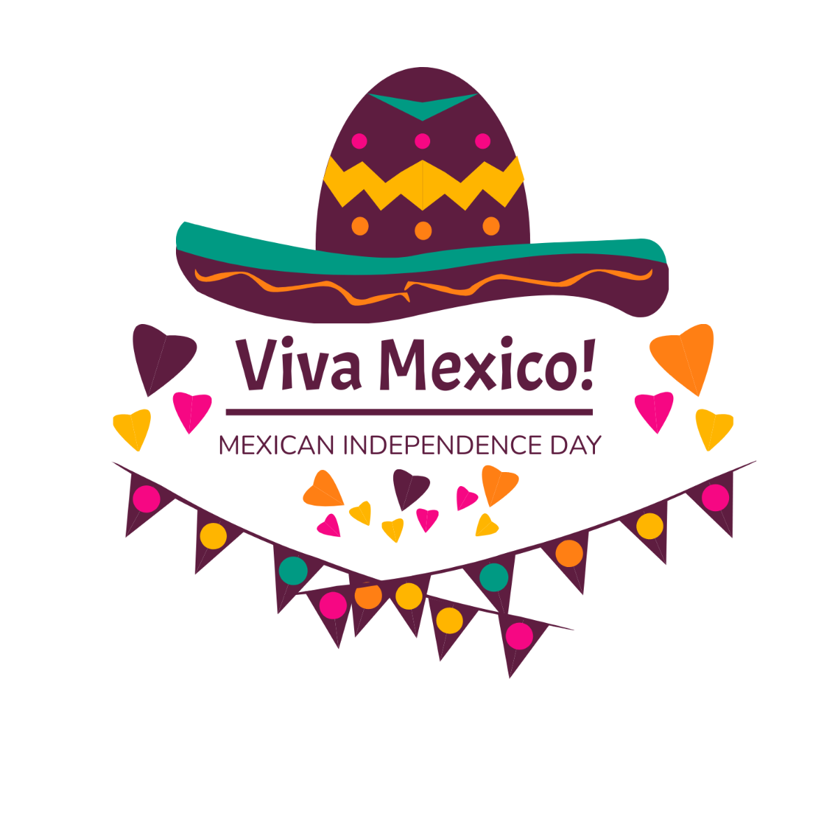 Free Mexican Independence Day Concept Clip Art Template