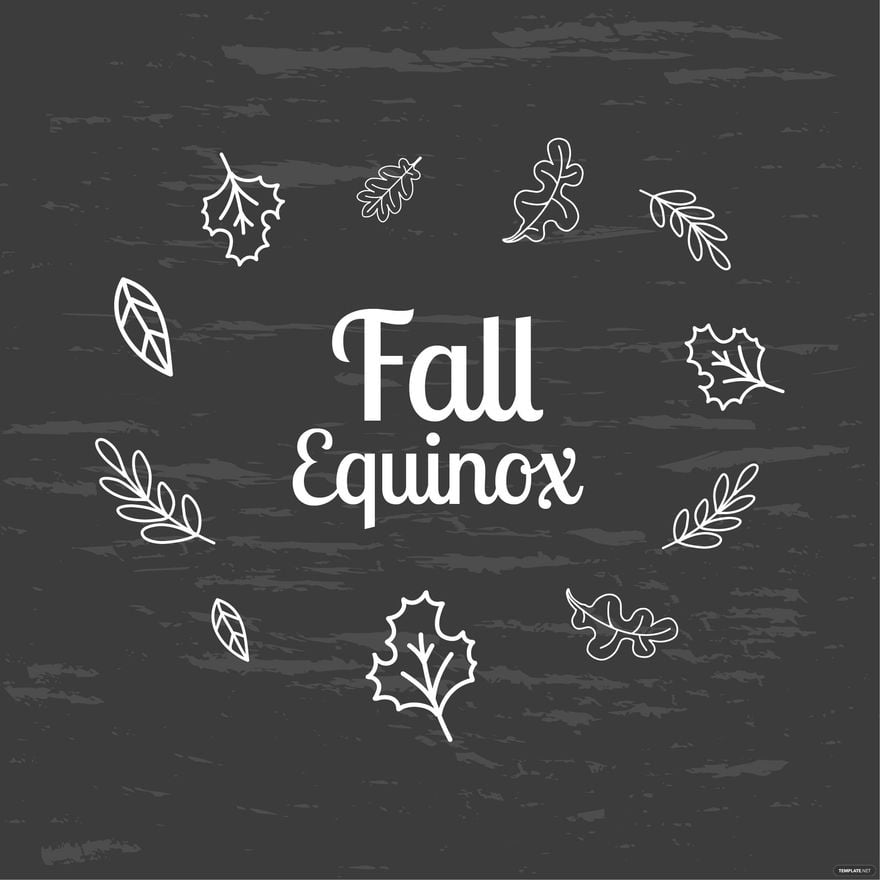 Fall Equinox Chalk Design Vector