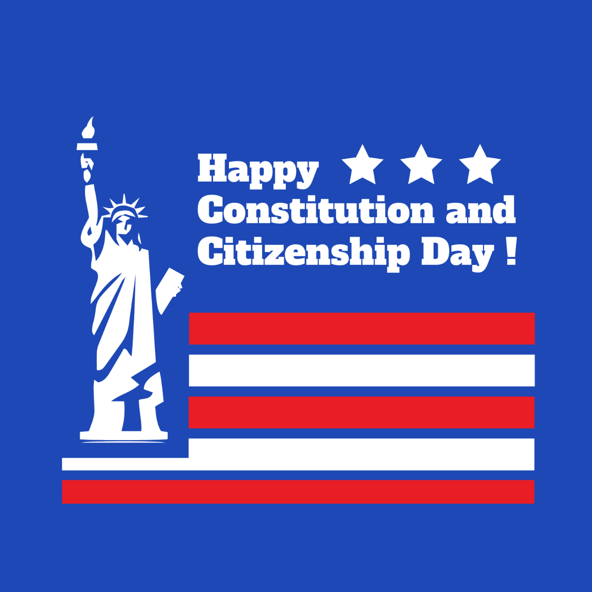 Free Constitution and Citizenship Day Flat Design Vector Template