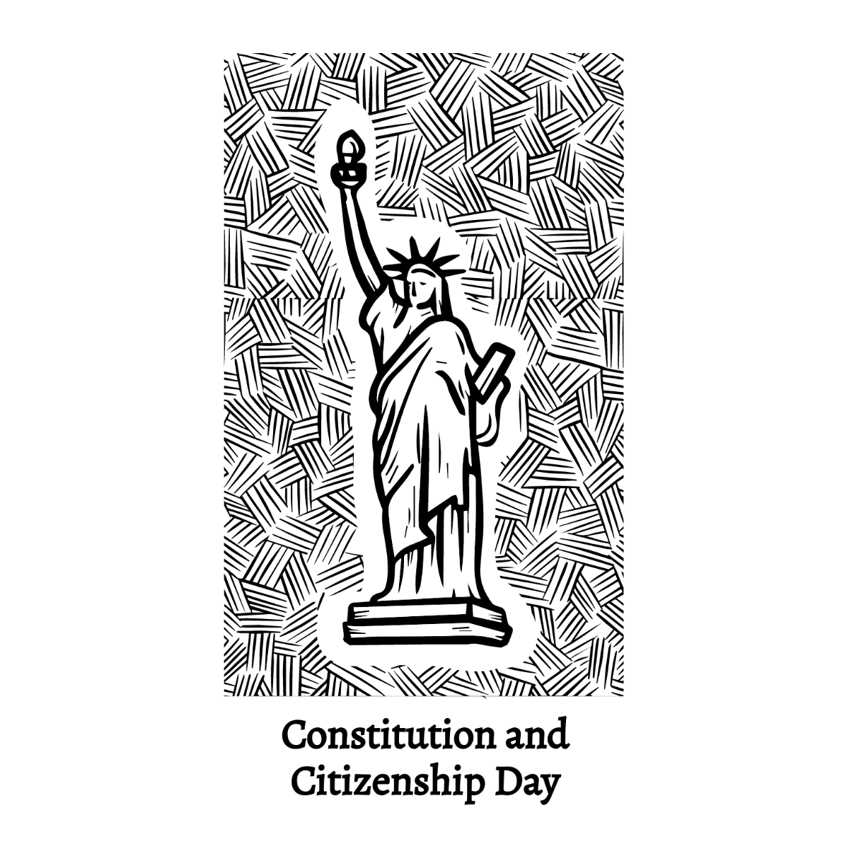 Constitution and Citizenship Day Sketch Vector