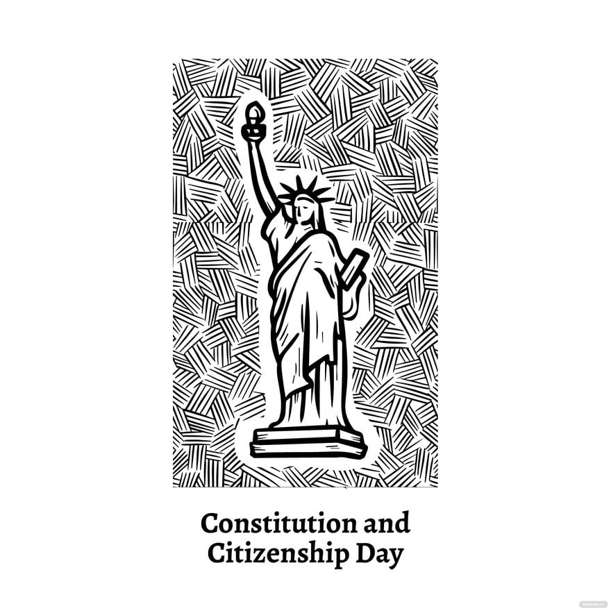 Constitution and Citizenship Day Sketch Vector