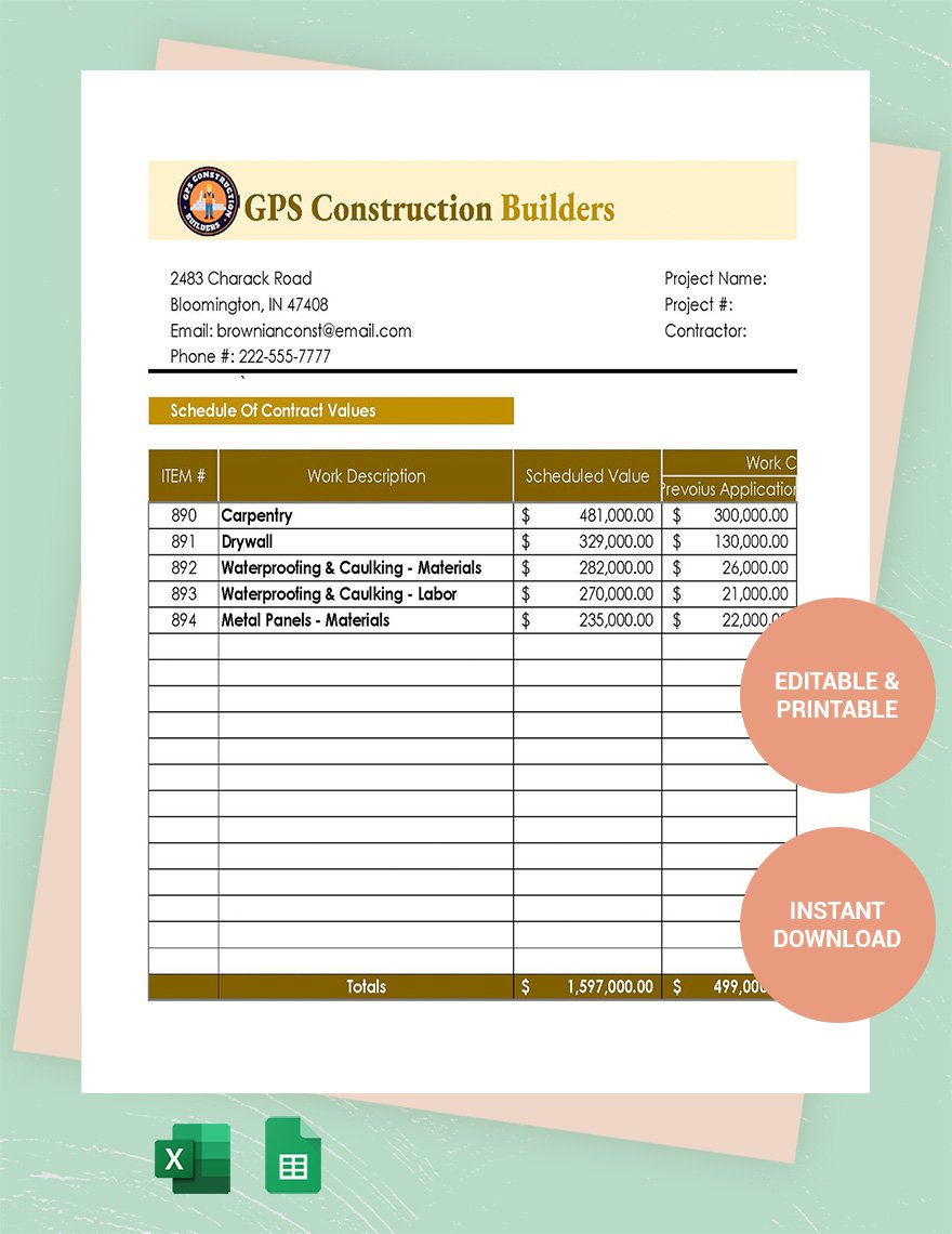 Contract Payment Schedule Template Google Docs Google Sheets Excel