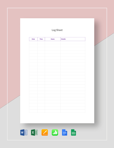 12+ Log Sheet Templates - Free Downloads | Template.net