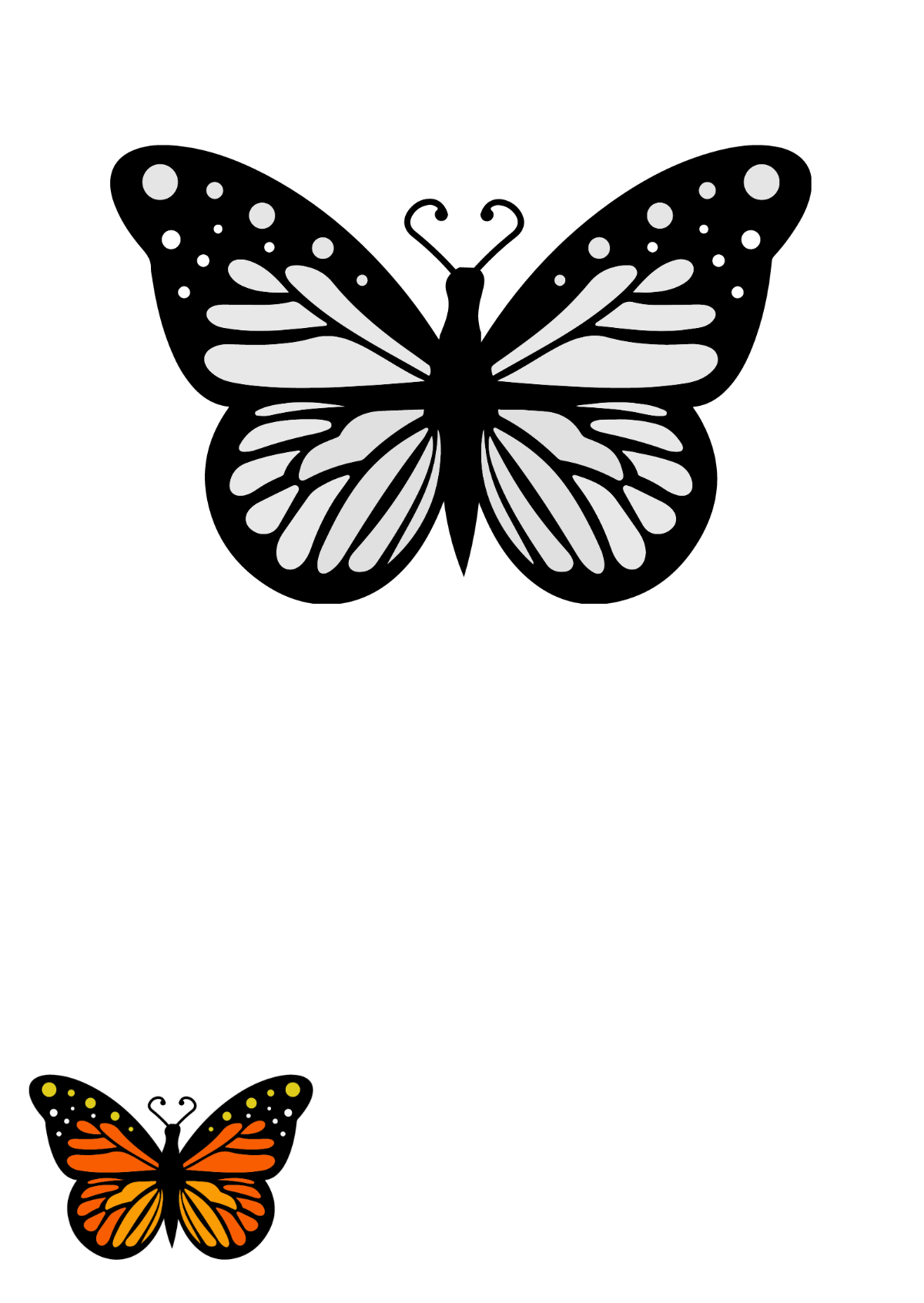 Monarch Butterfly Color Page Template