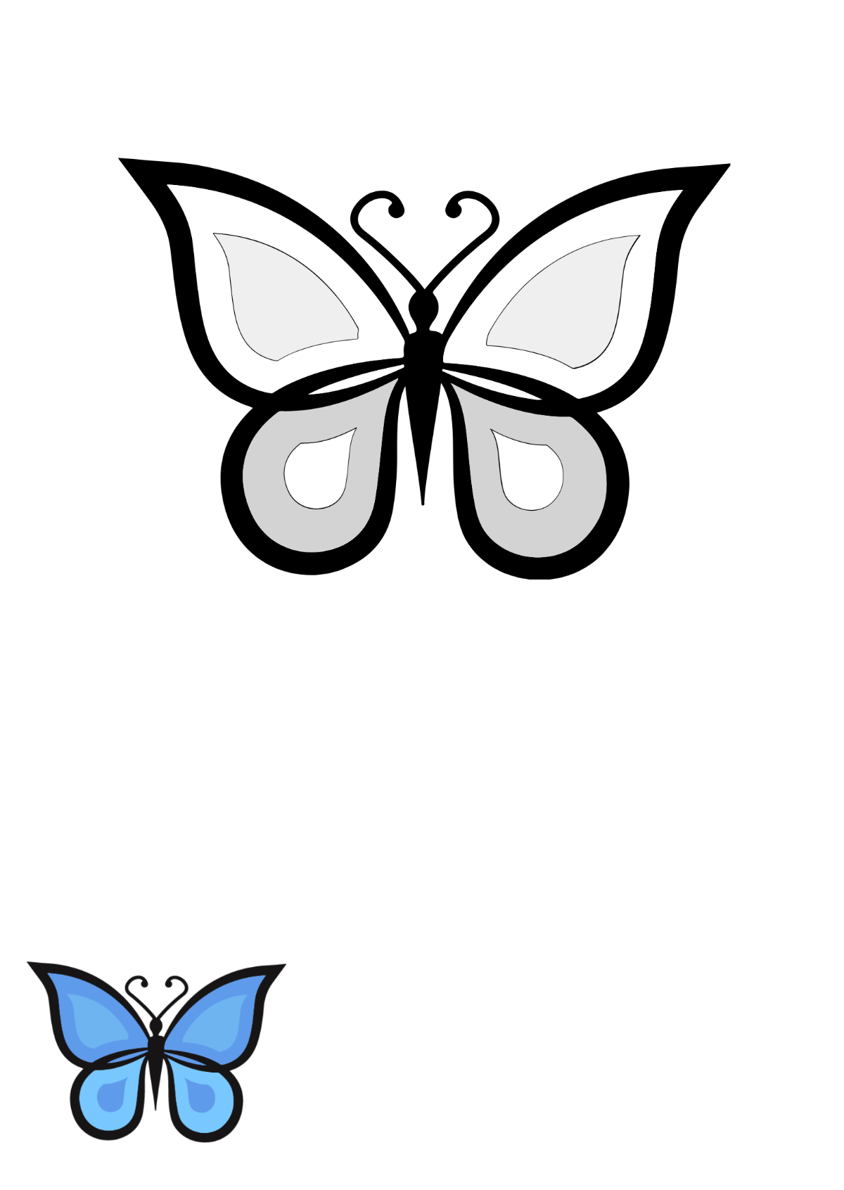 Simple Butterfly Coloring Page Template