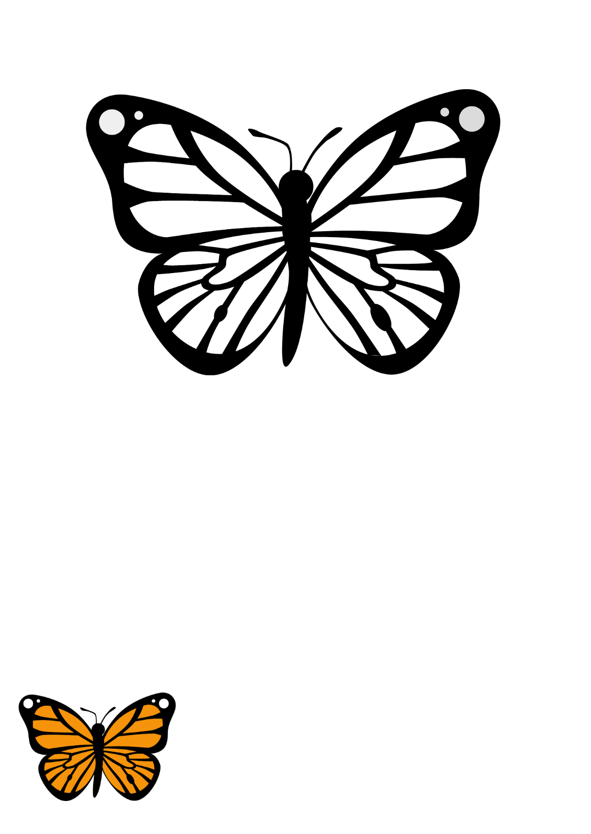 Monarch Butterfly Coloring Page Template