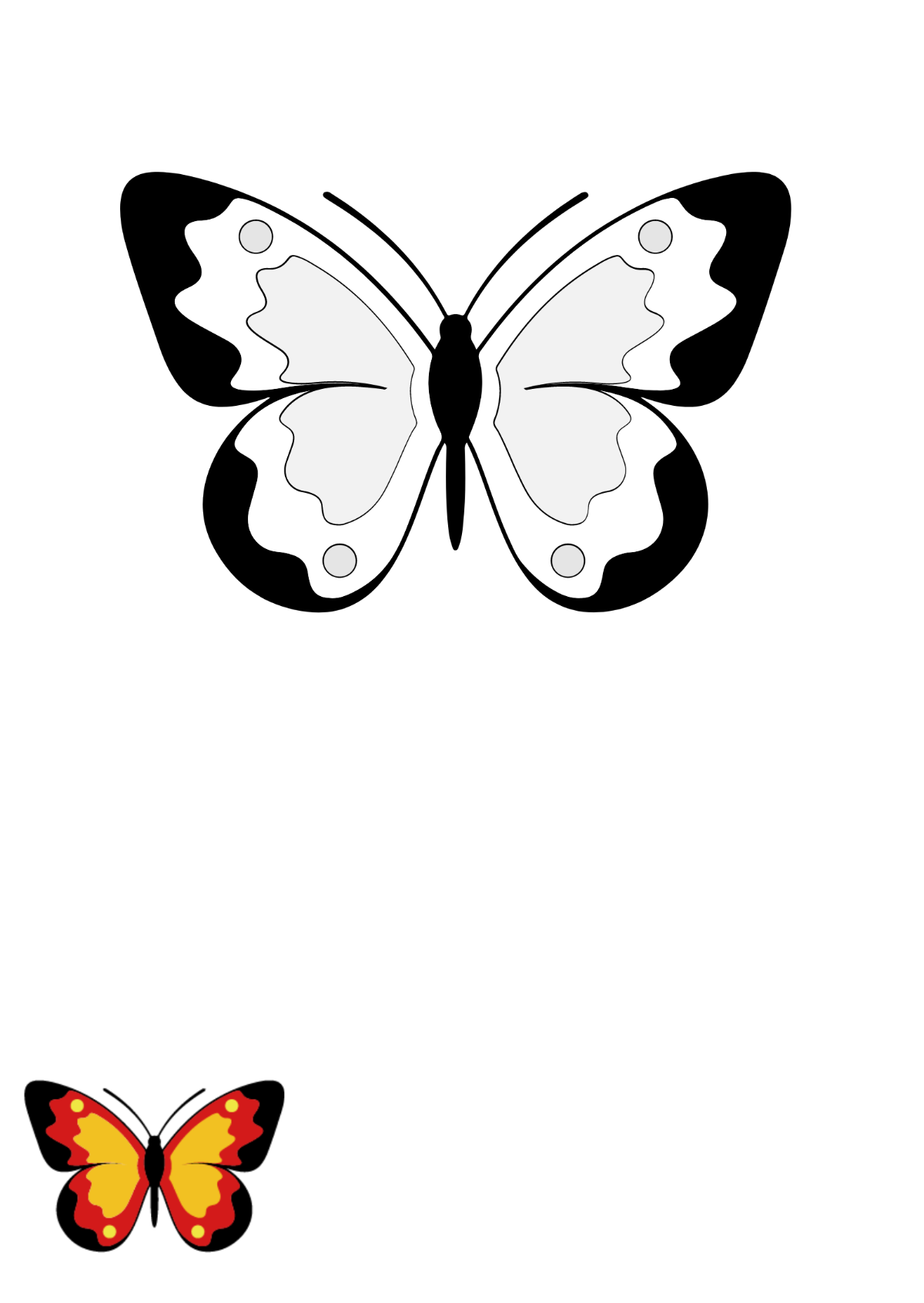 Small Butterfly Coloring Page Template