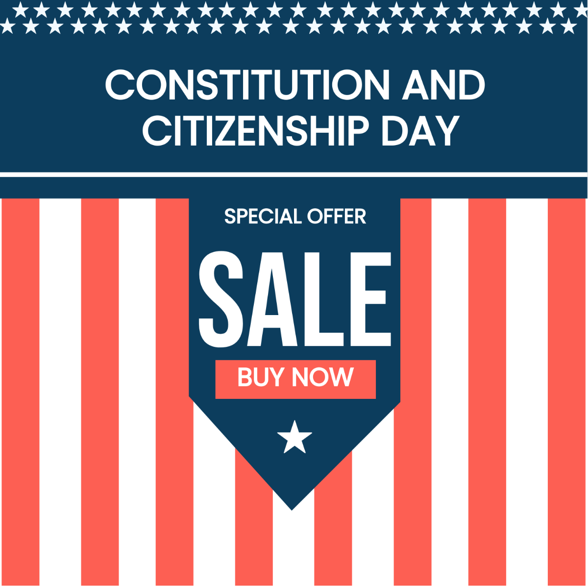 Free Constitution and Citizenship Day Sale Illustration Template