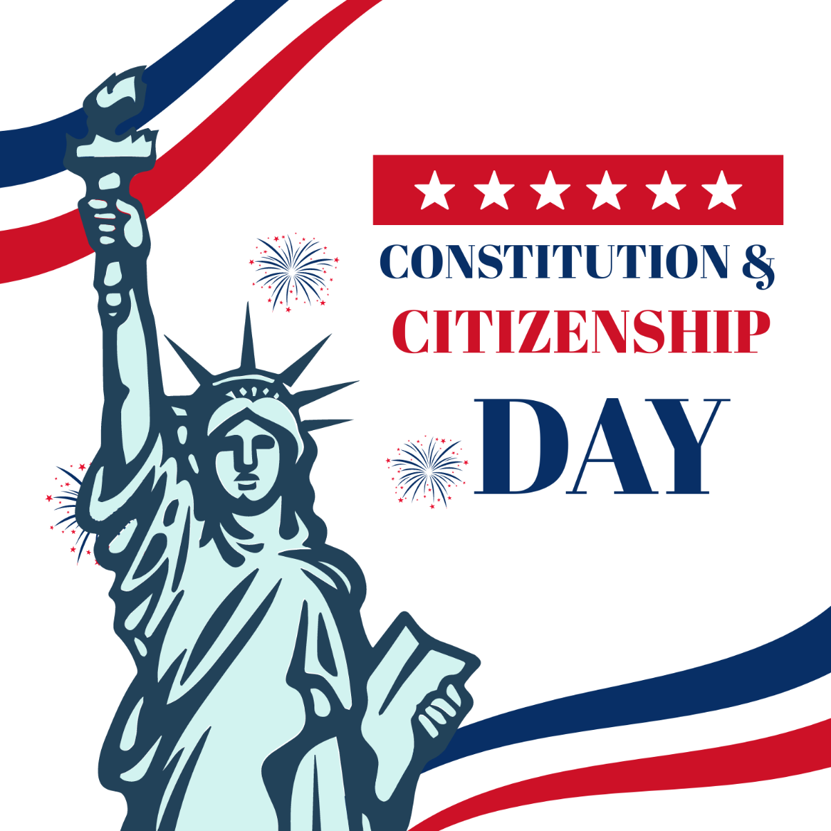 Free Constitution and Citizenship Day Design Vector Template