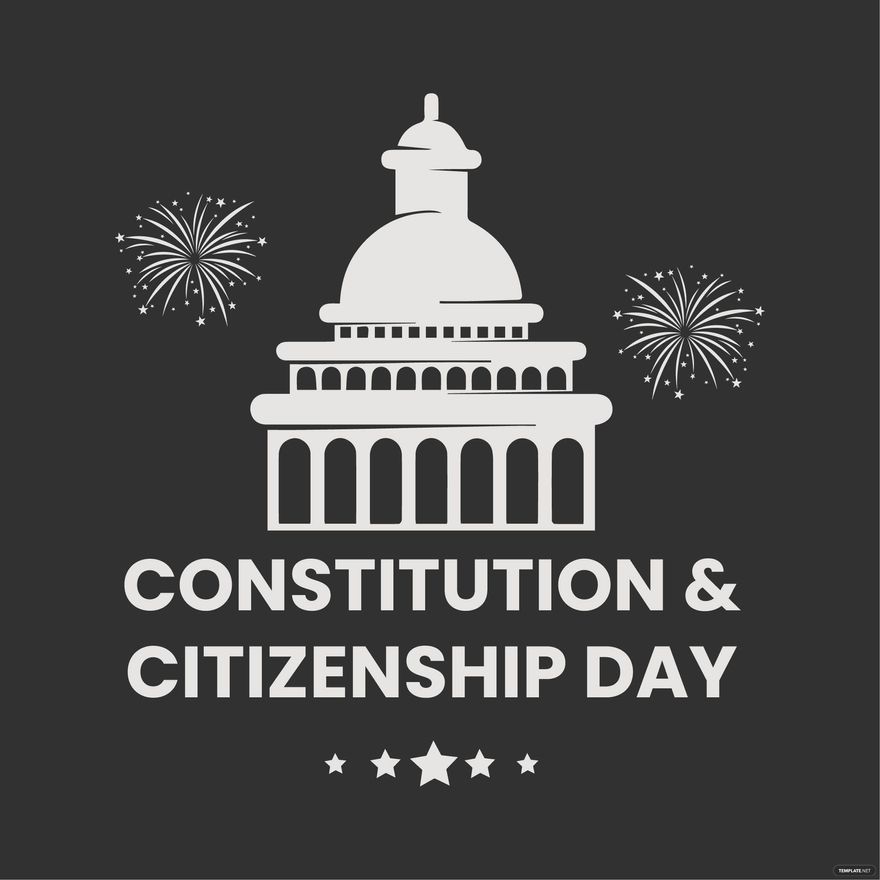Constitution and Citizenship Day Chalk Design Vector