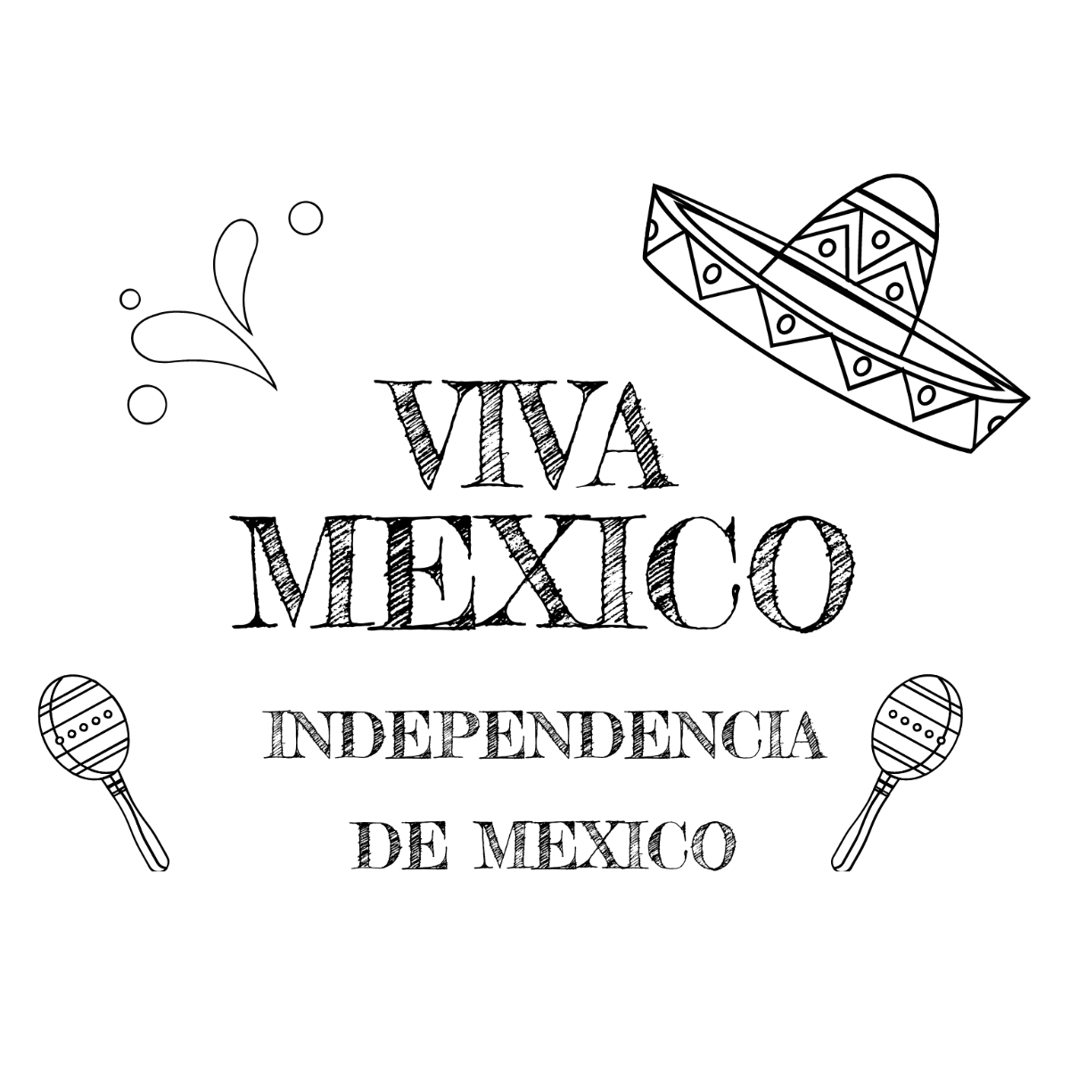 Free Happy Mexican Independence Day Chalkboard Drawing Template