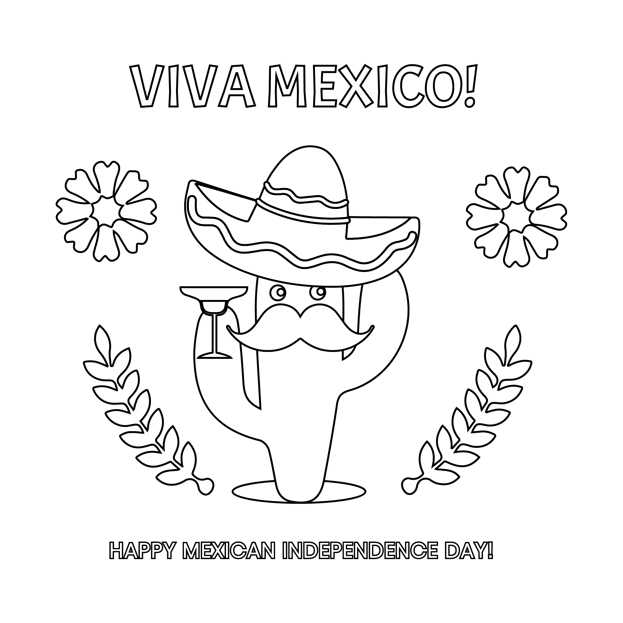 FREE Mexican Independence Day Drawing Image Download in Illustrator