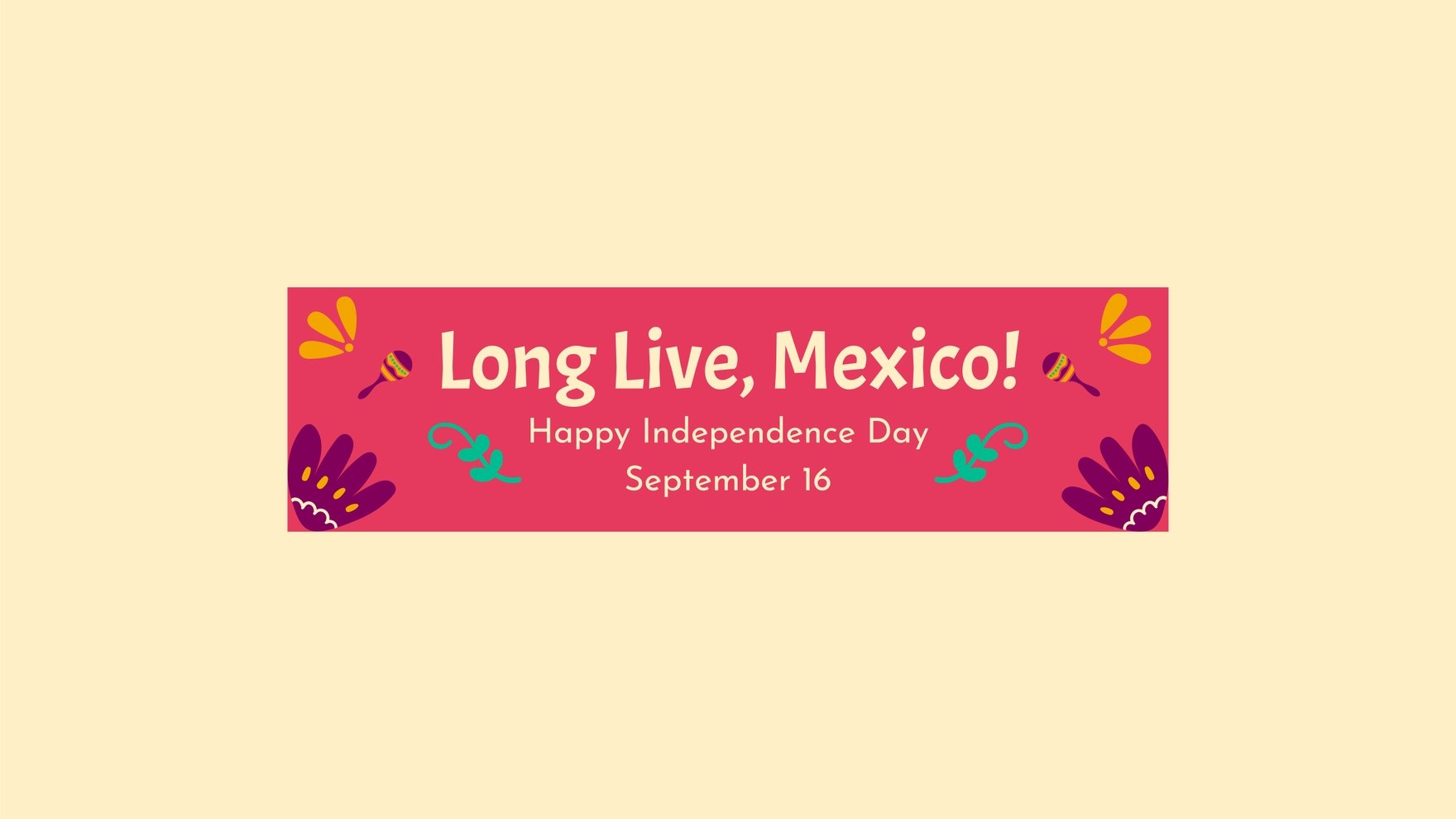 Mexican Independence Day Youtube Banner in Word, Google Docs, Illustrator, PSD, Publisher, EPS, SVG, JPG, PNG