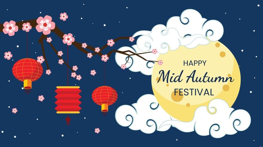 Free Floral Mid-Autumn Festival Background
